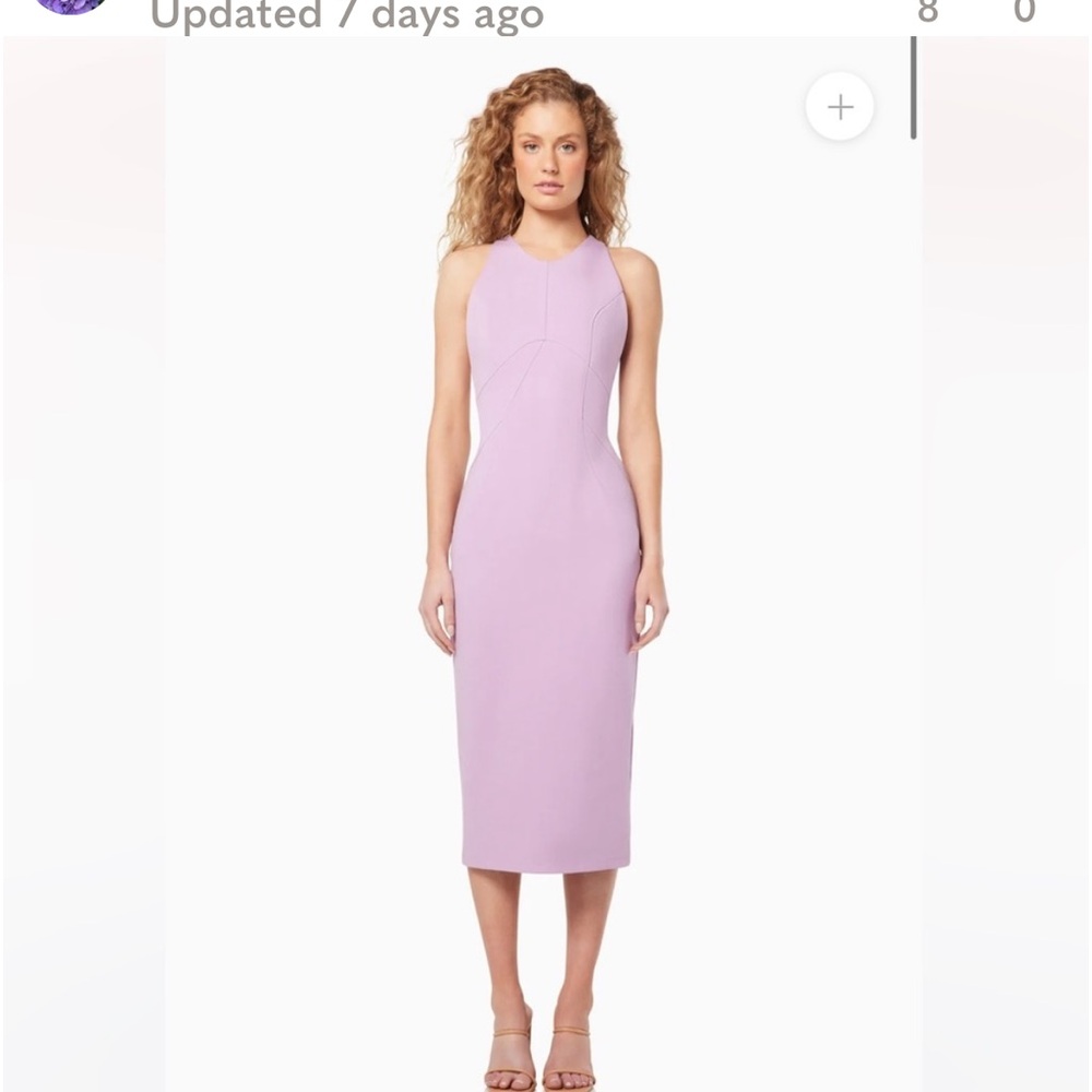 NWT Elliatt Nicolette lilac straight midi dress back slit sleeveless size XS